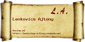 Lenkovics Ajtony névjegykártya